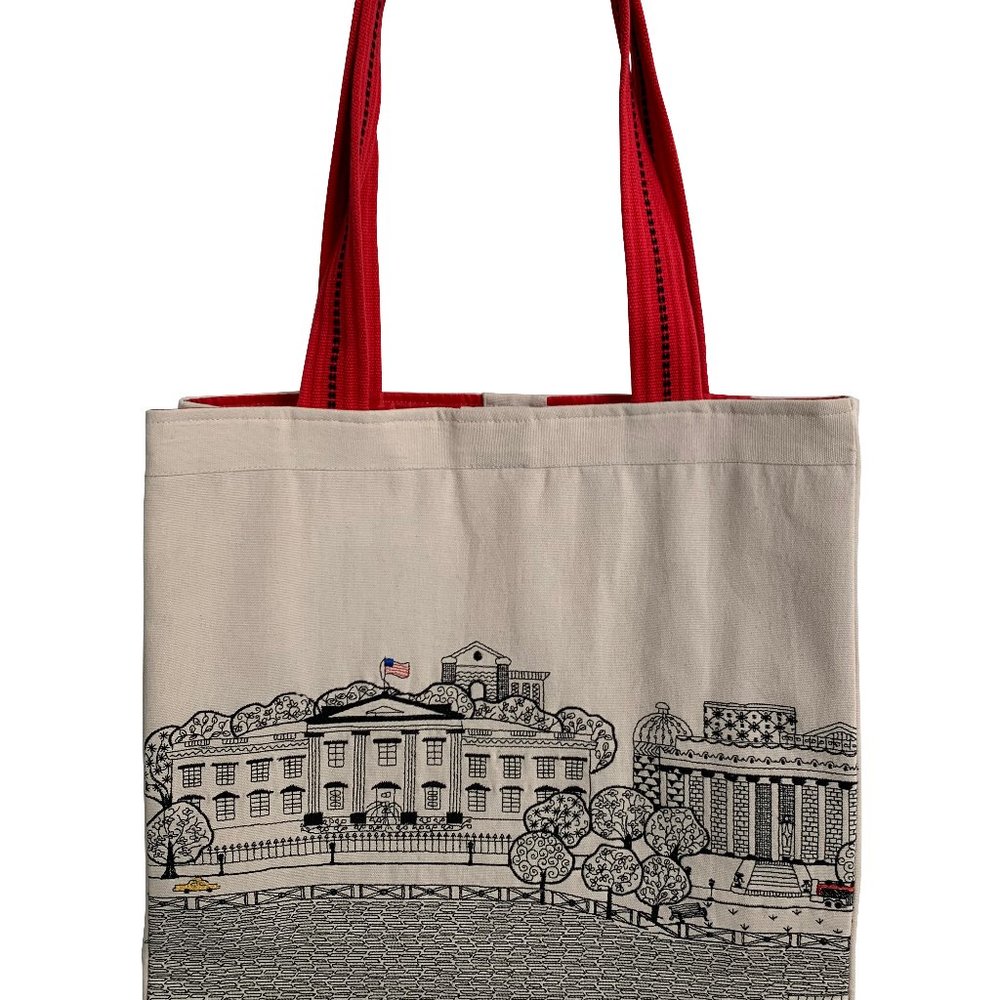 Washington DC Embroidered Skyline Tote bag